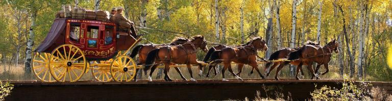 Wells Fargo Stagecoach on bridge